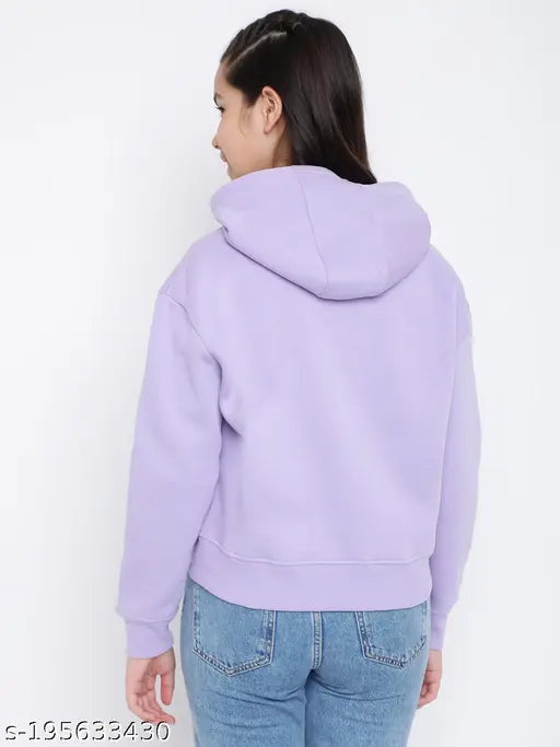 Purple cotton blend hoodie with Lil Tomatoes kids print, extra comfort for 7-8 years old children