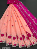 Multi thread work Lehenga Choli set, dupion silk and net dupatta with embroidery, semi-stitched Indian bridal wear (Lehenga waist size: 44in, Lehenga length: 43in, Dupatta length: 2.5m)