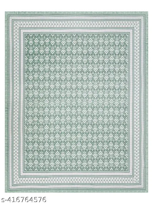 Pure cotton double queen bedsheet set with ethnic motifs & 2 pillow covers, ideal for summer