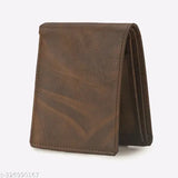 Brown PU artificial leather men's wallet (7 card slots), classic design for casual, travel, or formal use