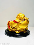 Handcrafted cute laughing Buddha statue, polyresin, home decor symbol of positivity and good luck