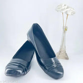 Formal Black Belly - synthetic leather slip-on ballerinas. Stylish, skin-friendly, and comfortable footwear with bounce back sole." (123 characters)