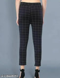 Trendy cotton lycra check pant, free size 28-30 for casual & party wear (Ganpati collection)