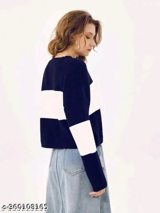 Cotton blend colorblocked long sleeves women's t-shirt, high selling fashion top from India