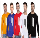 Moods A Nazzy striped polyester full-sleeve dry fit gym T-shirts for men (pack of 5), India-made athletic wear