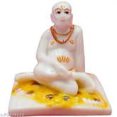 3-inch Dust Marble Shri Swami Samarth Murti sculpture for car dashboard, Indian polyresin God idol