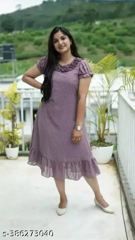 Georgette women's long, flared kurti and Anarkali set - fashionable Indian clothing for S-XXL sizes