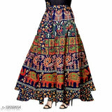 Multicolor cotton wrap skirt, printed design, casual wear for women, free size and multiple sizes available