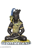 Black Olive Green Shiva Statue, Padmasana Posture, Poly Resin - Home, Temple, Office Meditation Decor