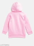 Pink cotton blend hooded sweatshirt for girls, featuring a Lazy Shark print design, ideal for ages 2-8 years