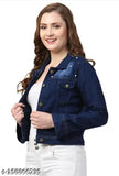 Denim waistcoat for women, classic feminine style with long sleeves