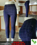 Checked modal women's jeggins for comfortable everyday wear, Indian-made in size 32/waist 32in, length 40in