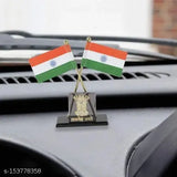 Indian flag for car dashboard and home/office, double-sided multicolor Pepino Satyamev Jayte cross flag with Ashoka