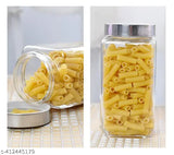 Clear glass kitchen pantry containers for dry fruits, honey, pickles, and coffee beans (Set of 6, 1000ml)