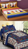 Indian Jaipuri-printed double bed sheets, set of 2, vibrant pattern
