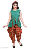 Cotton blend lehenga-choli for kids, Indian party wear with dupatta in leheriya pattern by SNIFFY