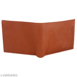 Faux leather brown men's bi-fold wallet with 2 compartments, ideal for daily use and stylish gifts