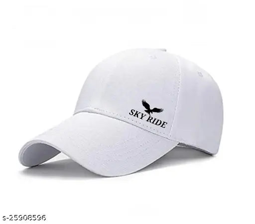 Solid XL sky-blue baseball cap, high-quality Fancy Men caps with SKYRIDE logo for everyday wear, made in India
