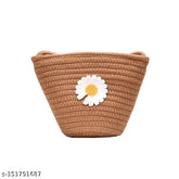 Jute solid net sling bag, shoulder bag for women & cross body bag. Free size with one compartment, perfect for daily essentials (India origin)