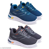 Multicolor canvas Bersache sports shoes for kids, lightweight and breathable, ideal for running, walking, gym, trekking, hiking (Pack of 2)