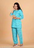 Rayon printed summer nightsuit for ladies and girls, soft cotton comfort and premium pattern