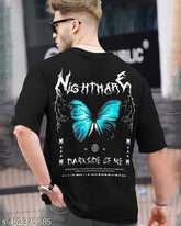 White printed down shoulder T-shirt for men, cotton, short sleeves, daiki new arrival, India