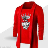 Shurg polyster men's capes & ponchos, trendy design, black and red colors, dyed/washed pattern, India origin