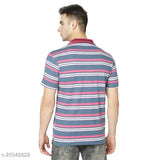 Trendy blue cotton blend short sleeve men's t-shirt, perfect for Indian summer