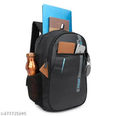 Waterproof polyester laptop backpack (12x19 inches), suitable for college, office, travel. Durable and water-resistant with rain cover, padded compartment for laptop, multiple sections, and spacious design. Perfect for professionals on the go or students in any weather. Made in India