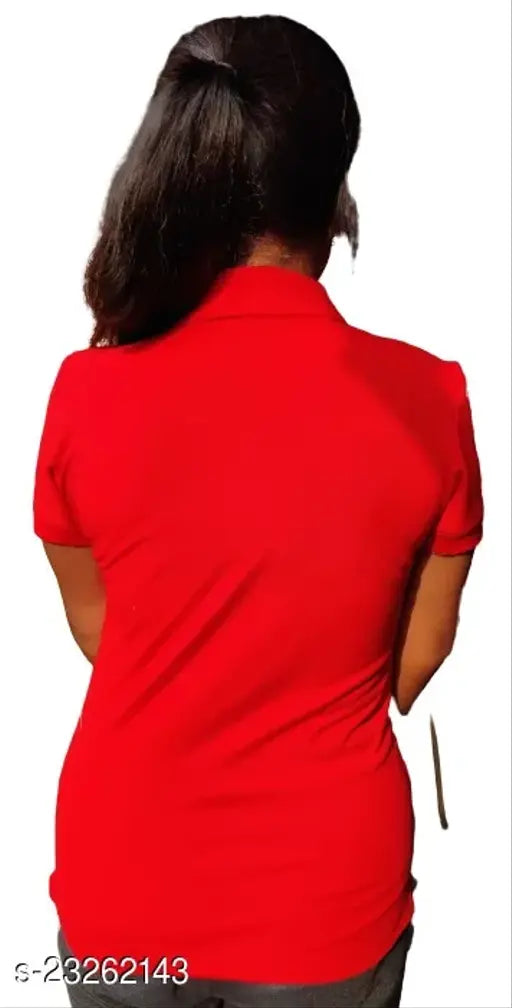 IndiazTrend women's cotton blend solid polo t-shirt, short sleeves, S-XL sizes available
