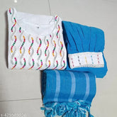 White multicolor embroidery Afghani suit with dupatta and bottomwear for women, girls - breathable cotton fabric, easy to wash, sizes S-XXXL, Indian origin