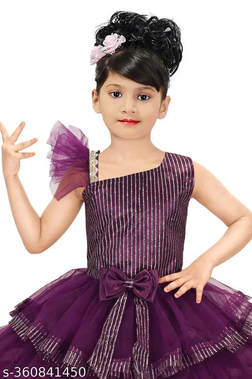 Embellished net party dress for girls (2-12 years), Indian handcrafted net frock for festive wear