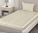 Real dream 300 TC striped cotton fitted bedsheets pack of 11, superfine elastic design keeps sheets in place for adults, ideal for summer, made in India