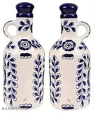 Ceramic oil dispenser (1L x 2 pack) for kitchen storage, ideal for oils, vinegar, and liquids. Freezer-safe, sleek design elevates dinner table