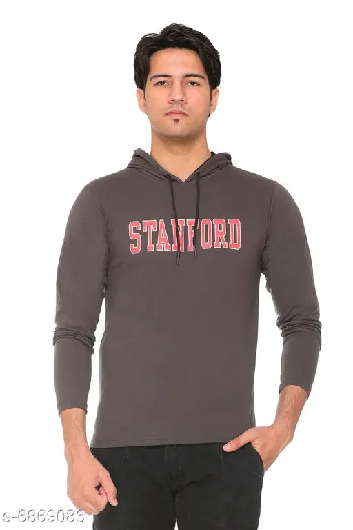 Trendy men's long-sleeve cotton blend t-shirt, printed net pattern (XS/S), India origin