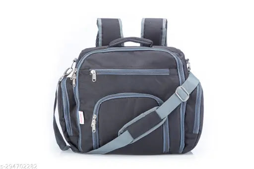 Black multipurpose diaper bag, 11 pockets by VParents Cubster - ideal for mom's on-the-go essentials