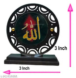 Gold-toned Muslim car ornaments (pack of 2), Allah and spiritual designs for dashboard, India origin