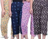 Cotton hosiery capri set - 4 pcs, calf-length in XL and XXL sizes, Indian origin