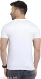 White polyester Free Fire printed men's round neck half sleeve T-Shirt, ideal for gaming and casual wear