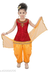 Fancy cotton silk kurta set with dupatta, self-design, sleeveless, suitable for all seasons, calf length, Indian origin