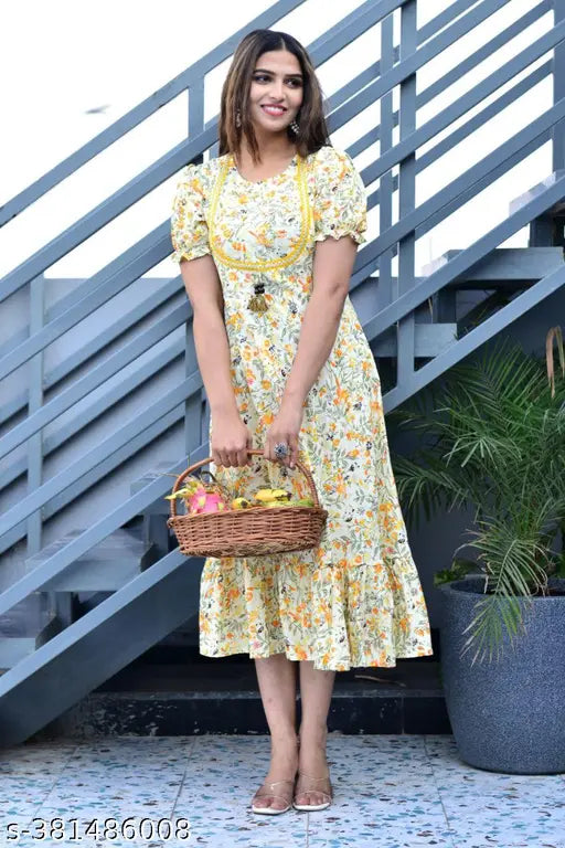 Cotton blend VEDRAJ Chitrarekha Alluring Aanarkali, embellished Indian dress in vibrant colors, trendy women's fashion on mannequin