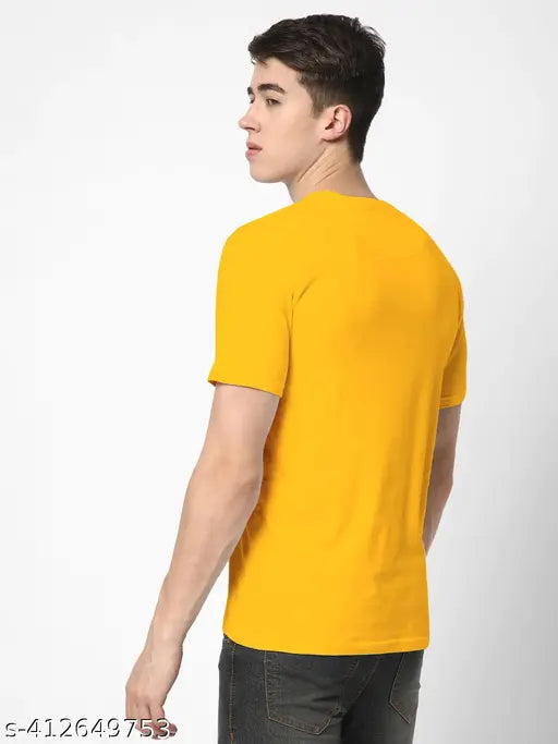 Men's cotton blend round neck T-shirt, printed typography design in short sleeves, soft & breathable, machine washable, available in sizes S-XL