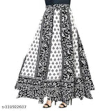 Printed net cotton Anakali skirt, pure cotton wrap-around style, BWA skirt, casual occasion wear, free size to XXL, Indian handcrafted fashion