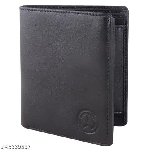 Solid leather men's wallet with 2 compartments, premium quality trendy design, ideal for formal use