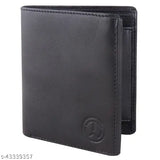 Solid leather men's wallet with 2 compartments, premium quality trendy design, ideal for formal use
