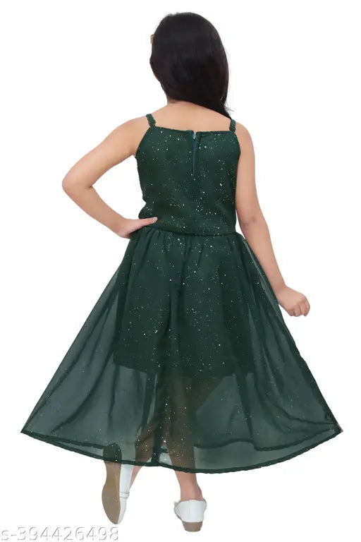 Vibrant silk ethnic dress for girls, navy blue, purple, maroon, bottle green - age-appropriate & fashionable silken gown, sleeveless, pack of 1