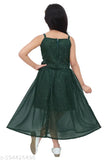 Vibrant silk ethnic dress for girls, navy blue, purple, maroon, bottle green - age-appropriate & fashionable silken gown, sleeveless, pack of 1