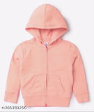 Denim Art solid fleece full sleeve hoodie, cotton blend kids sweatshirt - trendy design, India origin