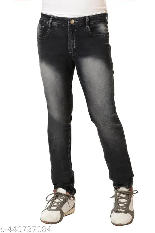 Modern cut, stylish denim jeans collection - Premium cotton blend, classic fit, versatile style for men's wardrobe enhancement. Solid denim, machine washable, resistant to fading, available in various sizes and colors