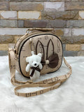 Embellished suede sling bag (3 compartments, free size), trendy accessory for women's casual style